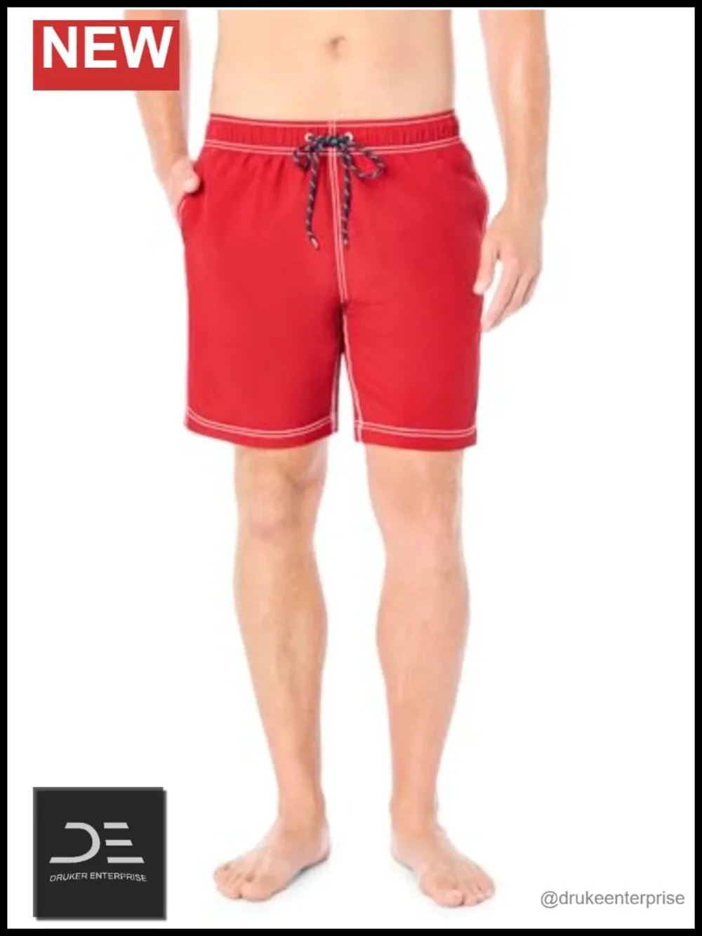 Men's Solid Quick Dry Classic Logo Swim Trunk
